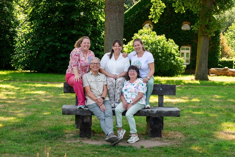 In het groen